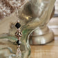 Sparkly crystals & filigree silver bead earrings
