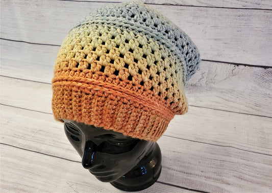 Pastel rainbow mini slouchy hat