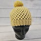Golden wheat yellow pom pom beanie