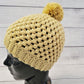 Golden wheat yellow pom pom beanie