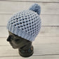 Powder blue pom pom beanie