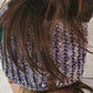 Wide Blue Headwrap - Flower and Green Leaf