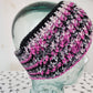 Wide headband pink black and grey